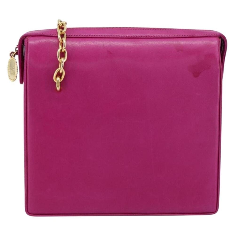Dior Leather Chain Shoulder Bag Pink